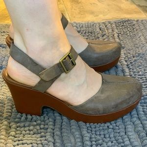 Kork-Ease closed toe clog, wedge heel, platform 9